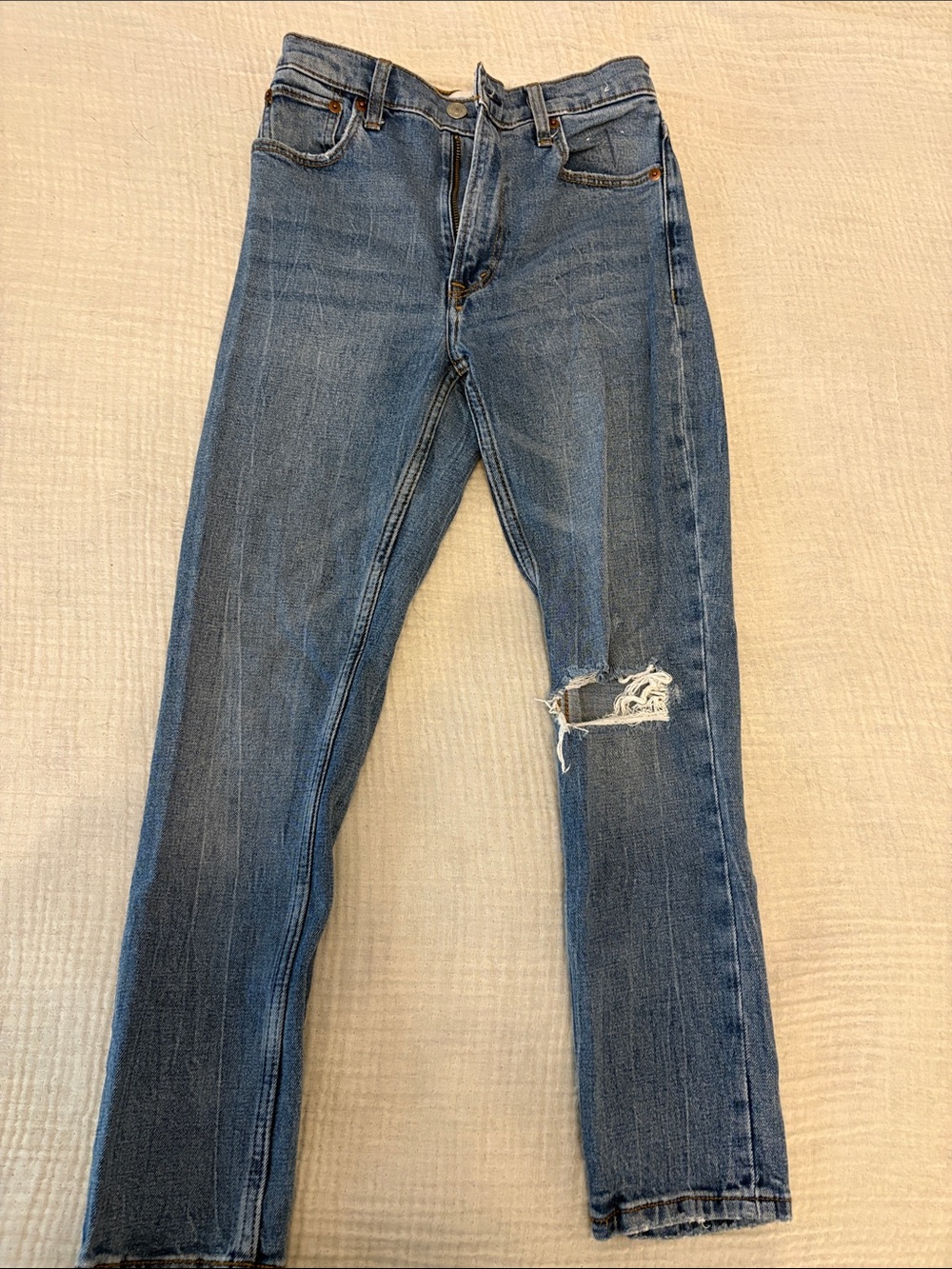 Abercrombie & Fitch Mid Wash Blue Skinny High-Rise Jeans